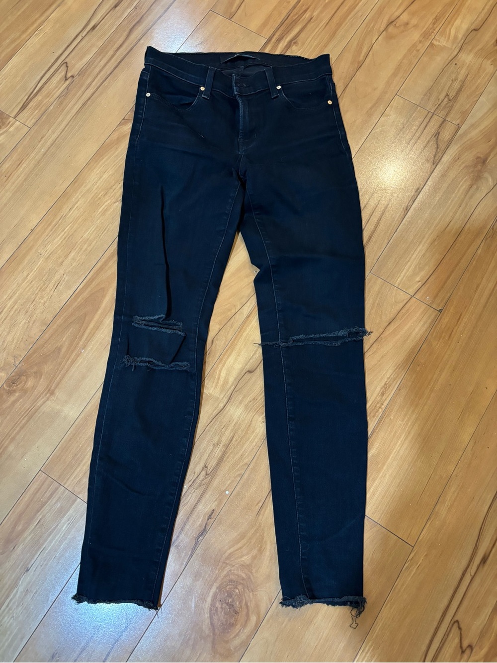 J Brand Black Distressed Skinny Jeans